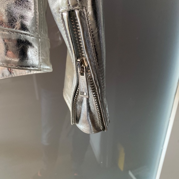 dsquared mens silver leather jacket - Picture 3 of 4